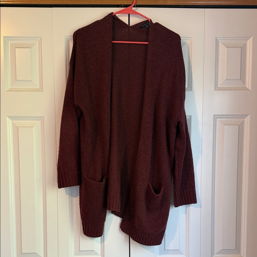 American Eagle Outfitters Deep Red Cardigan